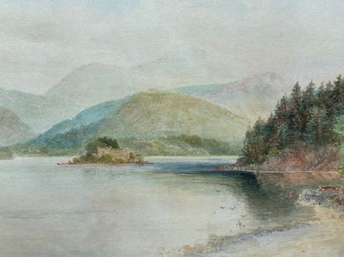 RALPH MORLEY SIGNED ORIGINAL LATE 19TH CENTURY ANTIQUE WATERCOLOUR PAINTING 'LOCH AN EILEIN' TRADITIONAL SCOTTISH LANDSCAPE - ADDITIONAL PHOTO 7