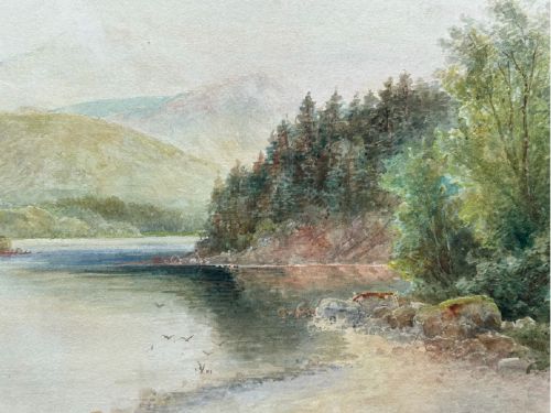 RALPH MORLEY SIGNED ORIGINAL LATE 19TH CENTURY ANTIQUE WATERCOLOUR PAINTING 'LOCH AN EILEIN' TRADITIONAL SCOTTISH LANDSCAPE - ADDITIONAL PHOTO 8
