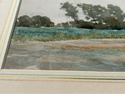 ORIGINAL BRITISH SCHOOL WATERCOLOUR LANDSCAPE RURAL SCENE TREES COUNTRY TRACK - ADDITIONAL PHOTO 10