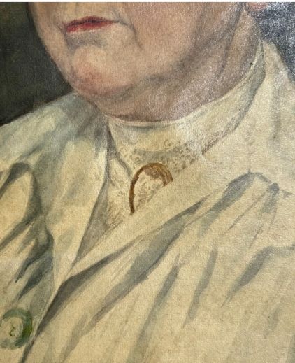 HARRY EPWORTH ALLEN 1921 SIGNED ORIGINAL EARLY 20TH CENTURY ANTIQUE GOUACHE WATERCOLOUR PORTRAIT PAINTING STUDY OF A LADY - ADDITIONAL PHOTO 9