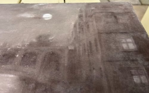 ORIGINAL CIRCA 1900 GRIMSHAWWHISTLER INFLUENCE ANTIQUE CHARCOAL PAINTING BRIDGE OF SIGHS CAMBRIDGE BRITISH LANDSCAPE - ADDITIONAL PHOTO 7