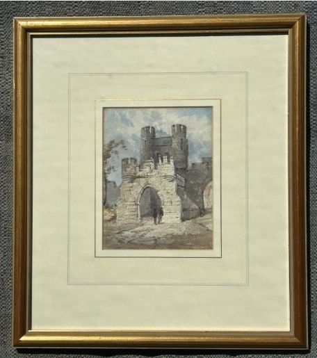WILLIAM JAMES BODDY ORIGINAL LATE 19TH CENTURY ANTIQUE WATERCOLOUR PAINTING WALMGATE BAR IN YORK BRITISH HISTORICAL CITYSCAPE - ADDITIONAL PHOTO 1