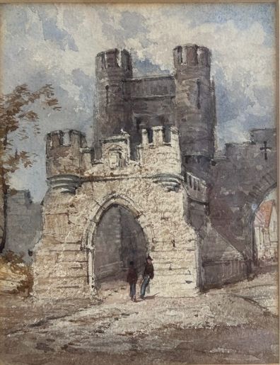 WILLIAM JAMES BODDY ORIGINAL LATE 19TH CENTURY ANTIQUE WATERCOLOUR PAINTING WALMGATE BAR IN YORK BRITISH HISTORICAL CITYSCAPE - ADDITIONAL PHOTO 4
