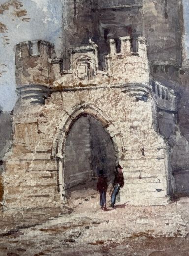 WILLIAM JAMES BODDY ORIGINAL LATE 19TH CENTURY ANTIQUE WATERCOLOUR PAINTING WALMGATE BAR IN YORK BRITISH HISTORICAL CITYSCAPE - ADDITIONAL PHOTO 7