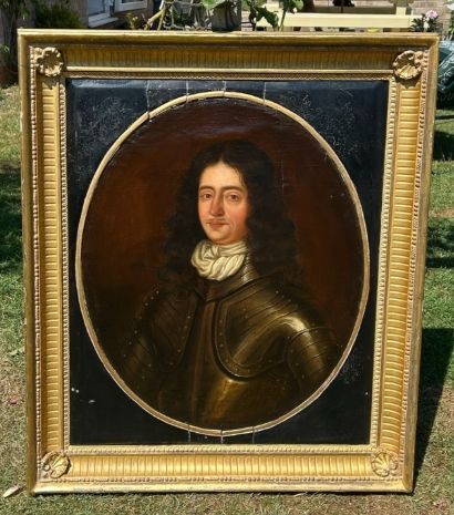 ORIGINAL 17TH CENTURY ANTIQUE OIL PAINTING ON CANVAS PORTRAIT OF A CAVALIER POST ENGLISH CIVIL WAR POSSIBLY DEPICTING KING WILLIAM III
