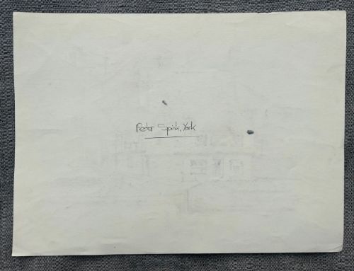 PETER SPINK 1958 ORIGINAL VINTAGE INK DRAWING NEAR RIVER OUSE BRIDGE IN YORK - ADDITIONAL PHOTO 7