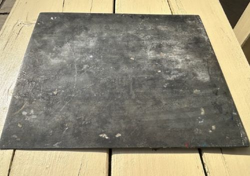 An early nineteenth-century rectangular dark metal printing plate depicting an etched historical scene of figures near a stone monument in Halifax. View XIII