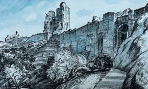Joseph R R Mcculloch Rba 1934 Scarborough Castle Yorkshire Early 20th Century British Watercolour Painting
