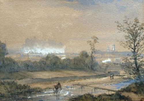 John R Prentice 1864 Signed Original Mid 19th Century Scottish Watercolour Painting Edinburgh Landscape