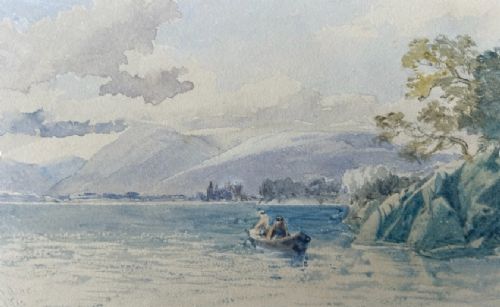 Thomas Miles Richardson Jnr Rws 1863 Monogram Signed Original Mid 19th Century Antique Watercolour Painting Loch Awe Scotland Scottish Landscape