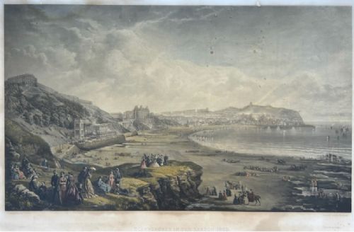 Original 1890 Print Scarborough in the Season John Bell Sarony Victorian Autotype Antique 19th Century Engraving
