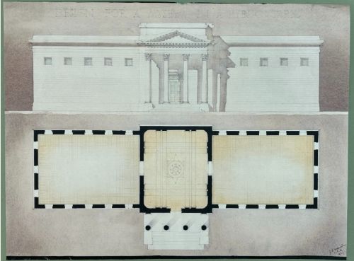 2 X Original 1927 Signed Leeds School of Architecture Pen Ink Drawing Museum Design Plans