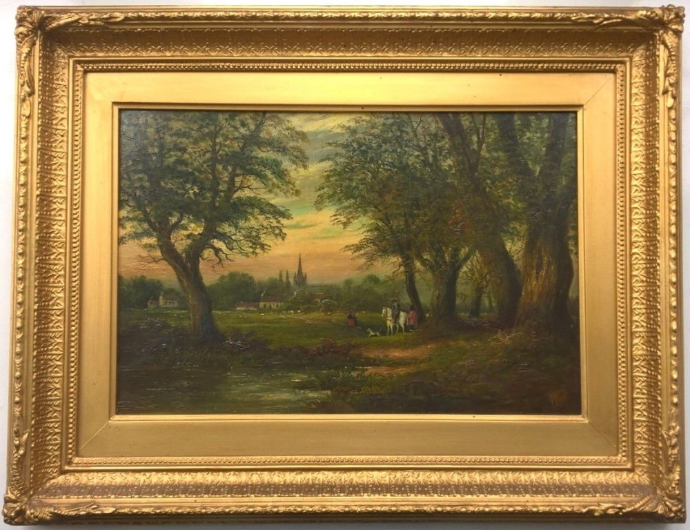 Claude T Stanfield Moore Original Signed English Antique Oil Painting Birklands Nottinghamshire