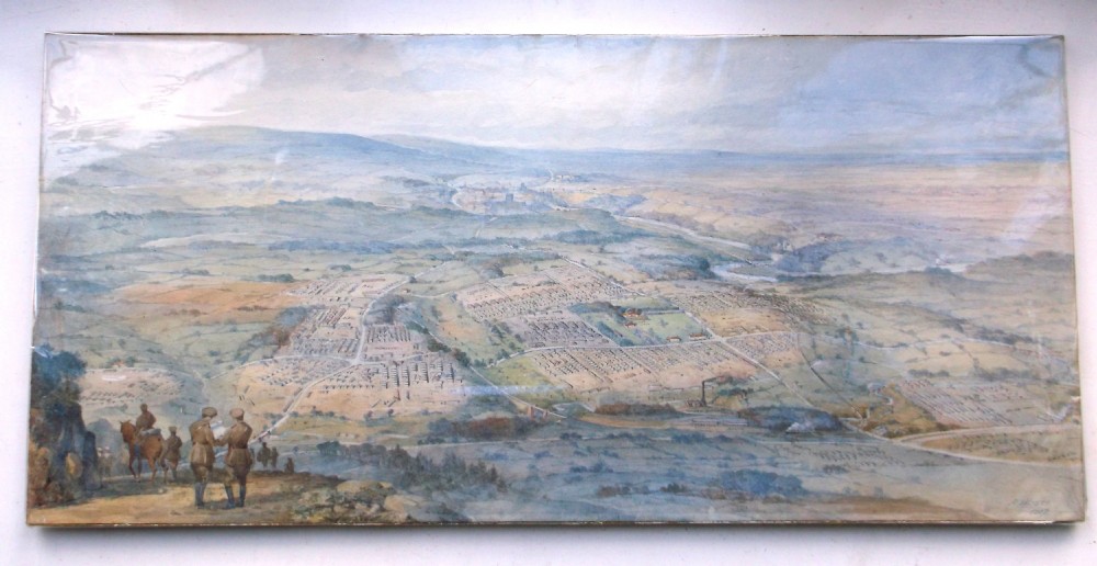 RARE Historical Artwork 2 Signed A BRYETT Watercolour Paintings World War One WWI Soldiers Catterick Garrison Richmonshire 

 View III