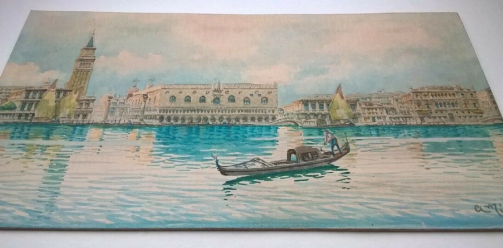 Venice by Countess Agness Mio da Minotto Original Vintage Watercolour Painting