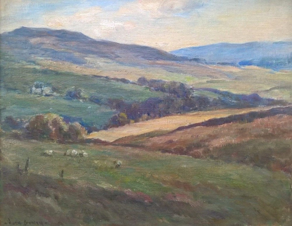 Owen Bowen (1873-1967) Signed Original Vintage Oil Painting Yorkshire Landscape