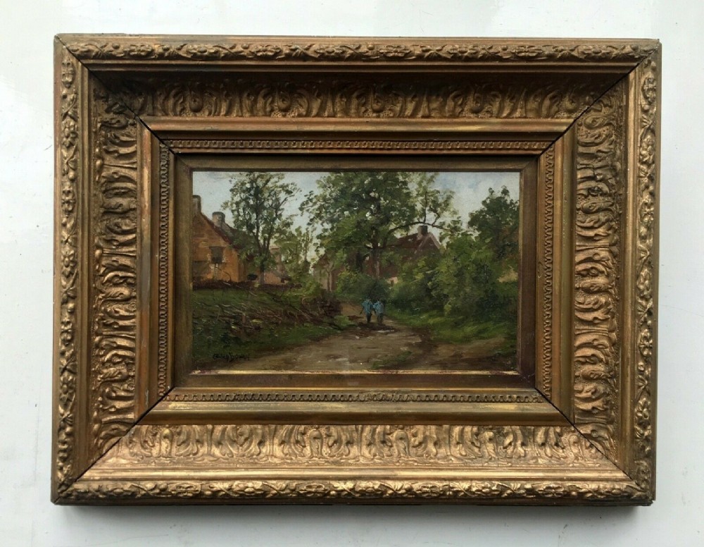 Owen Bowen Signed Original English Vintage Oil Painting on Panel Yorkshire Dales Village Landscape 1 of 2