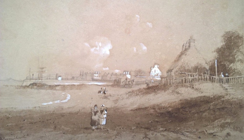 JOHN WILSON CARMICHAEL Signed Original Antique Watercolour Seascape Painting