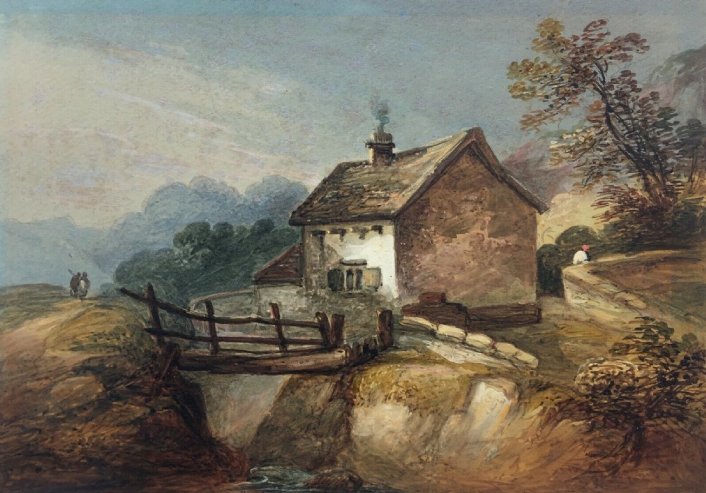 ALFRED NICHOLSON Picturesque Antique Watercolour Painting Beck Hole near Whitby