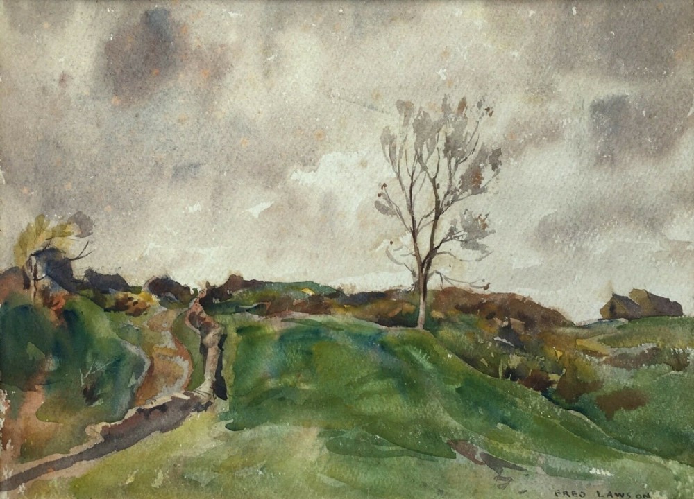 Fred Lawson Signed Original Watercolour Painting Above Castle Bolton, Yorkshire 