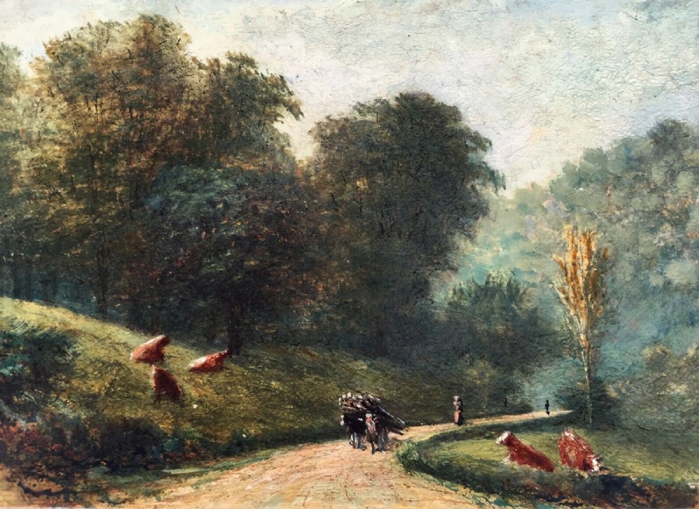 Yeats (George Paterson) Original Antique 19th Century Antique Miniature Oil Painting on Board Cowleigh Park, North Malvern England