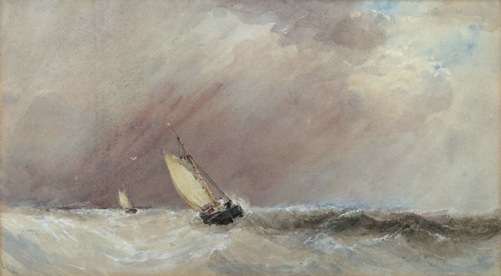 Signed E (Edward Snr) Tucker Antique Original Watercolour Painting Seascape No 1