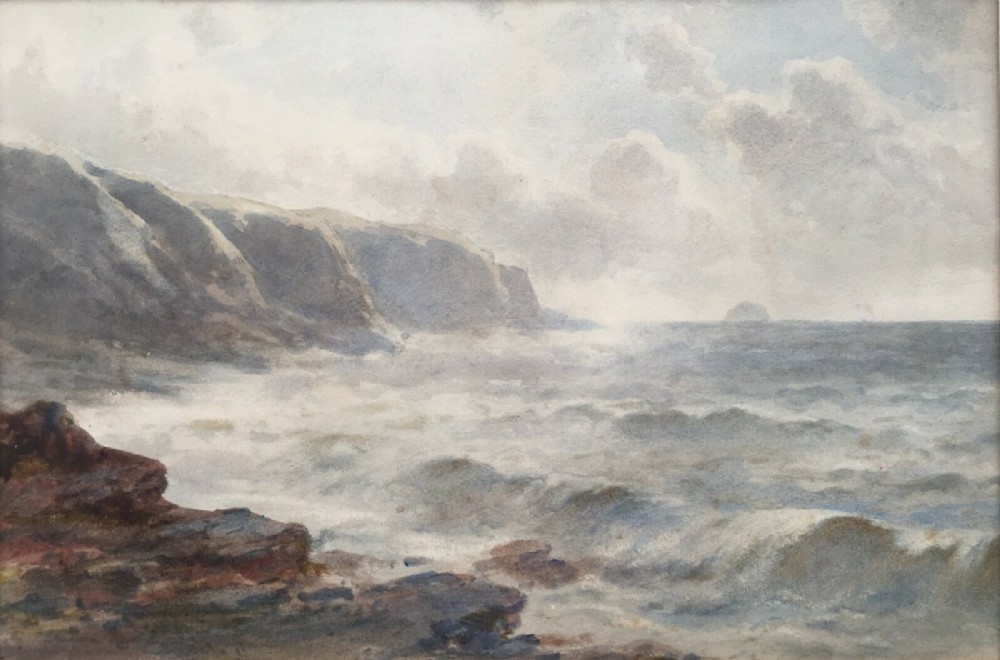Edward Arden (Tucker) Signed Antique 19th Century Original Watercolour Painting Coastal Seascape 
