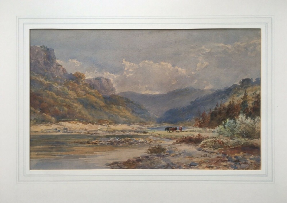 Edward Tucker Snr Original 19th CenturyAntique Watercolour Painting River Wye, Monmouthshire