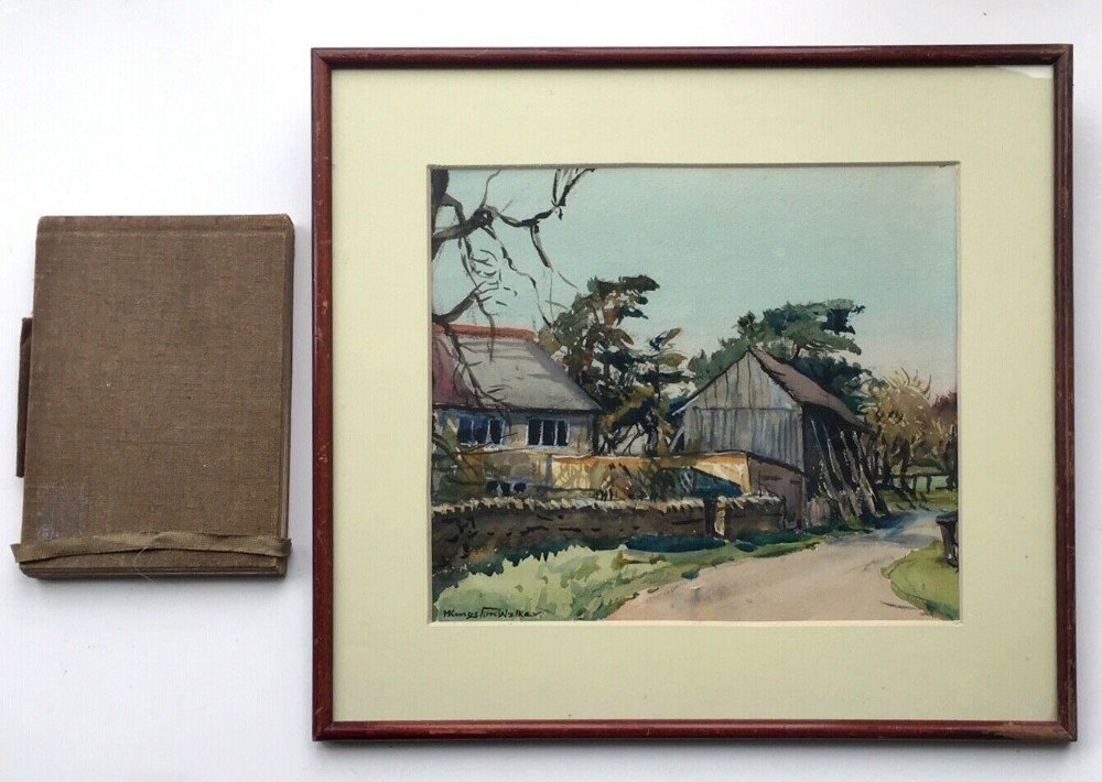 M Kingston Walker Vintage Original Painting & Artist Sketchbook Tyneside Views