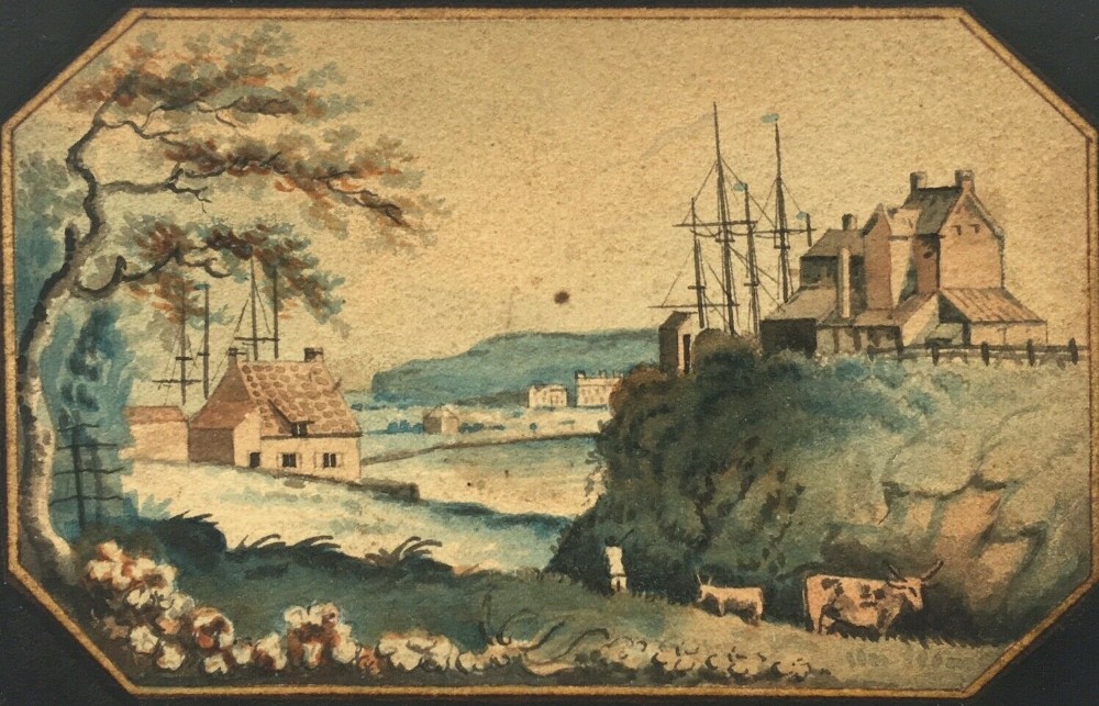 Original Circa late 18th Century Antique Miniature Watercolour Painting 