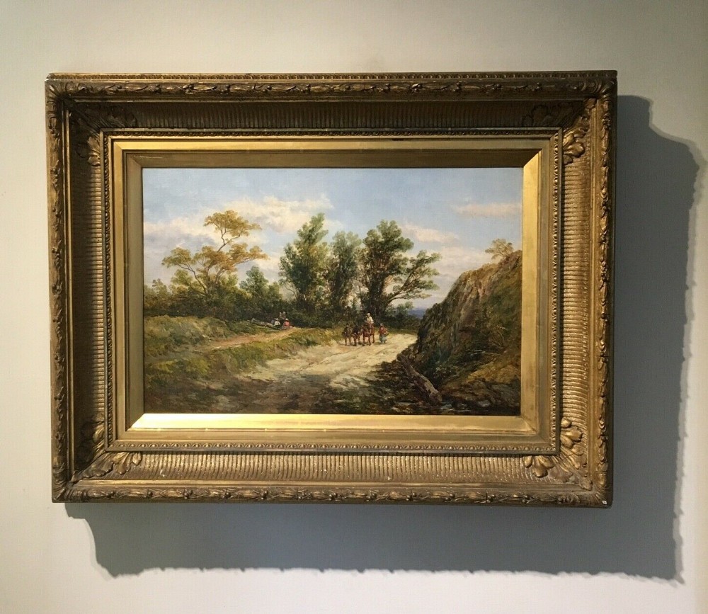 JOHN HOLLAND Senior Signed Original Antique English Oil Painting on Canvas 