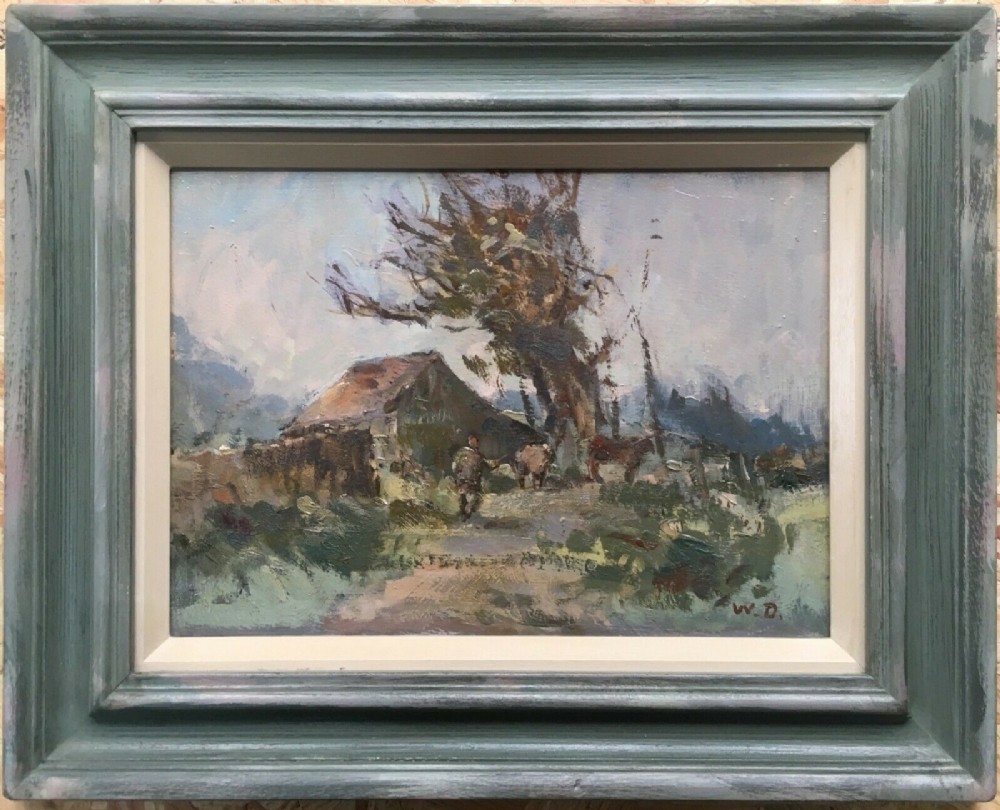 William B Dealtry Signed W D Original 20th Century English Oil Painting on Board Yorkshire Landscape