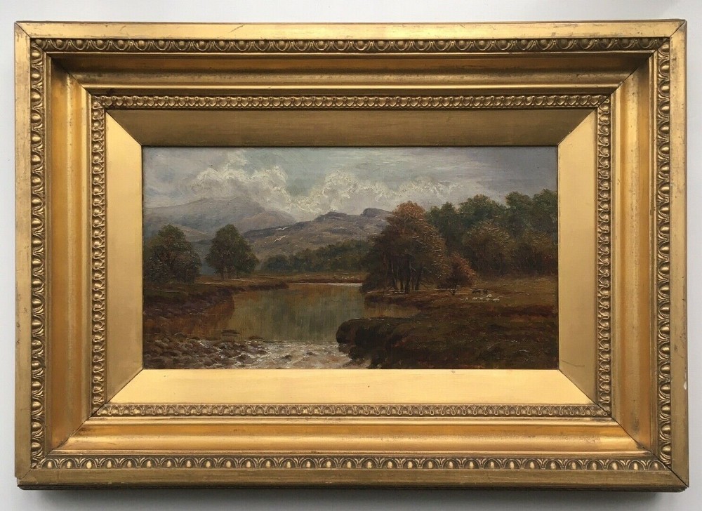 A M Lowe 1902 Signed Original Antique Oil Painting Near Bala in North Wales