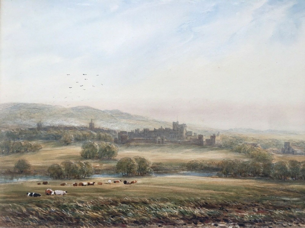 James Orrock Signed Original Antique Watercolour Painting Alnwick Castle 1895 Northumberland Landscape