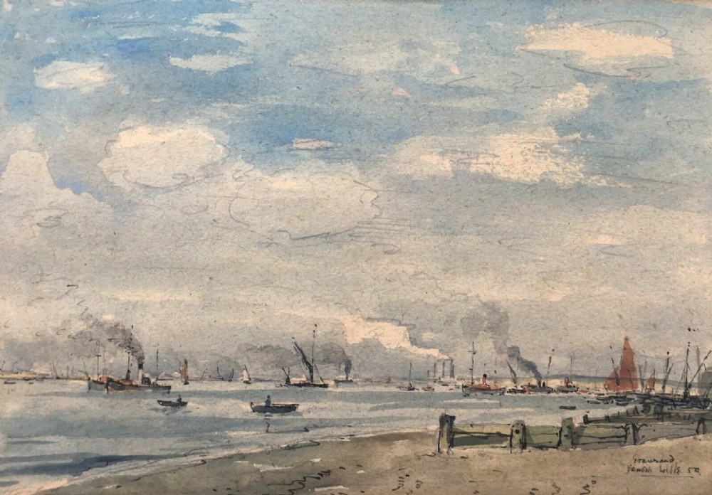 ERNEST WILLS Signed Gravesend 1950 Kent Original English Watercolour Painting 