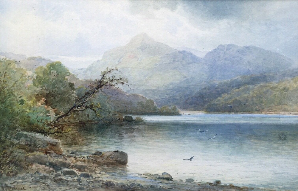 E A KRAUSE Signed Original Watercolour Painting loch Katrine Trossachs Scotland