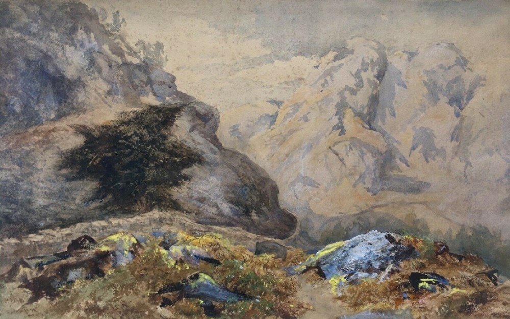Attributed Peter de Wint  Original Antique Watercolour Painting Vale of Ffestiniog, North Wales