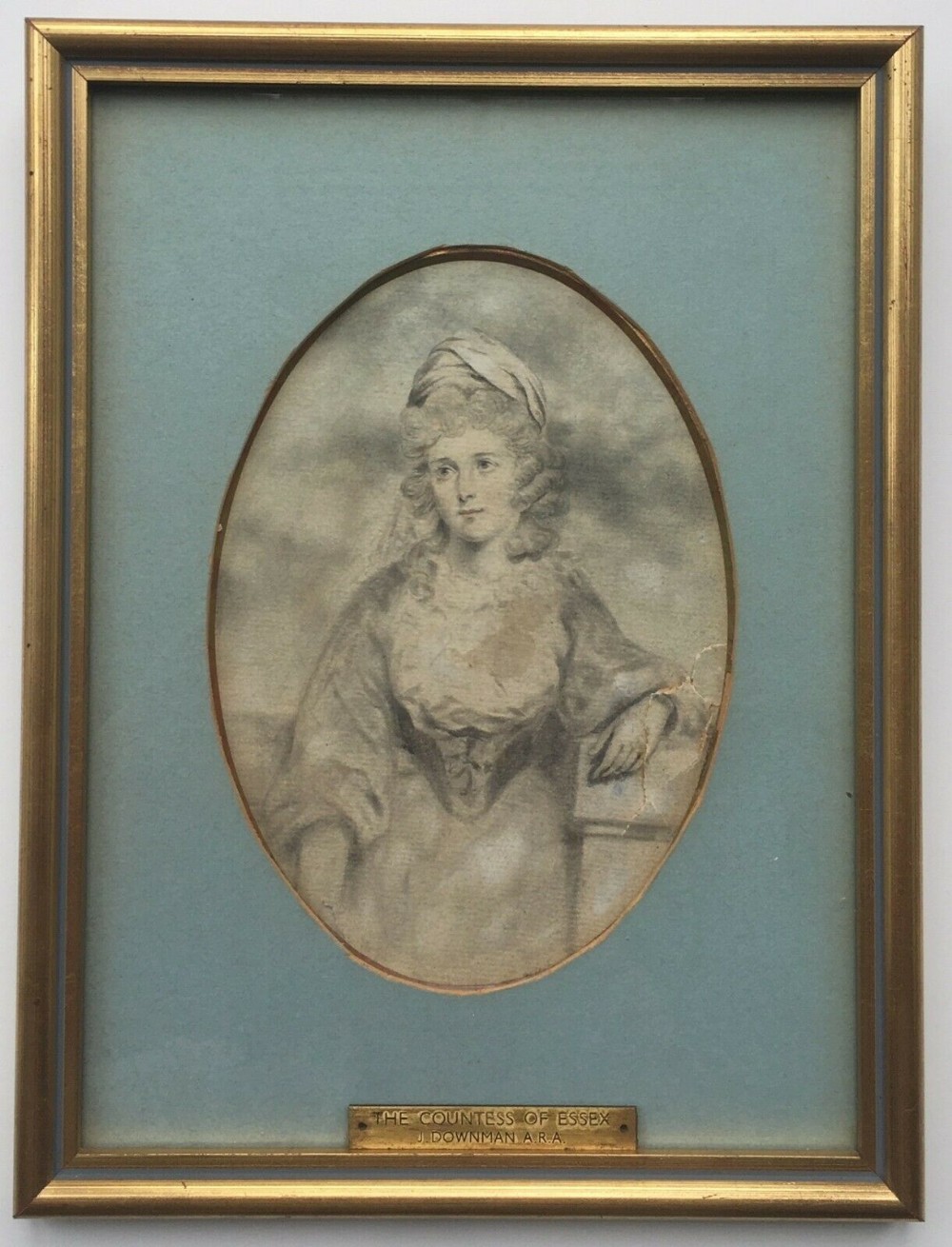 JOHN DOWNMAN ARA Countess of Essex Original 18th Century English Antique Watercolour Portrait Painting