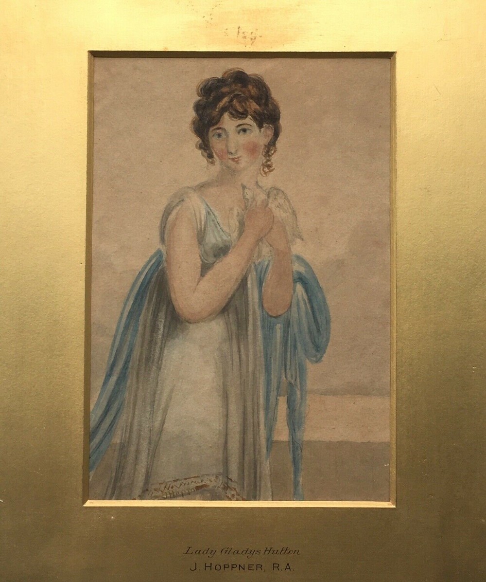 Attributed J HOPPNER R.A. Original Watercolour Painting Study Lady Gladys Hutton
