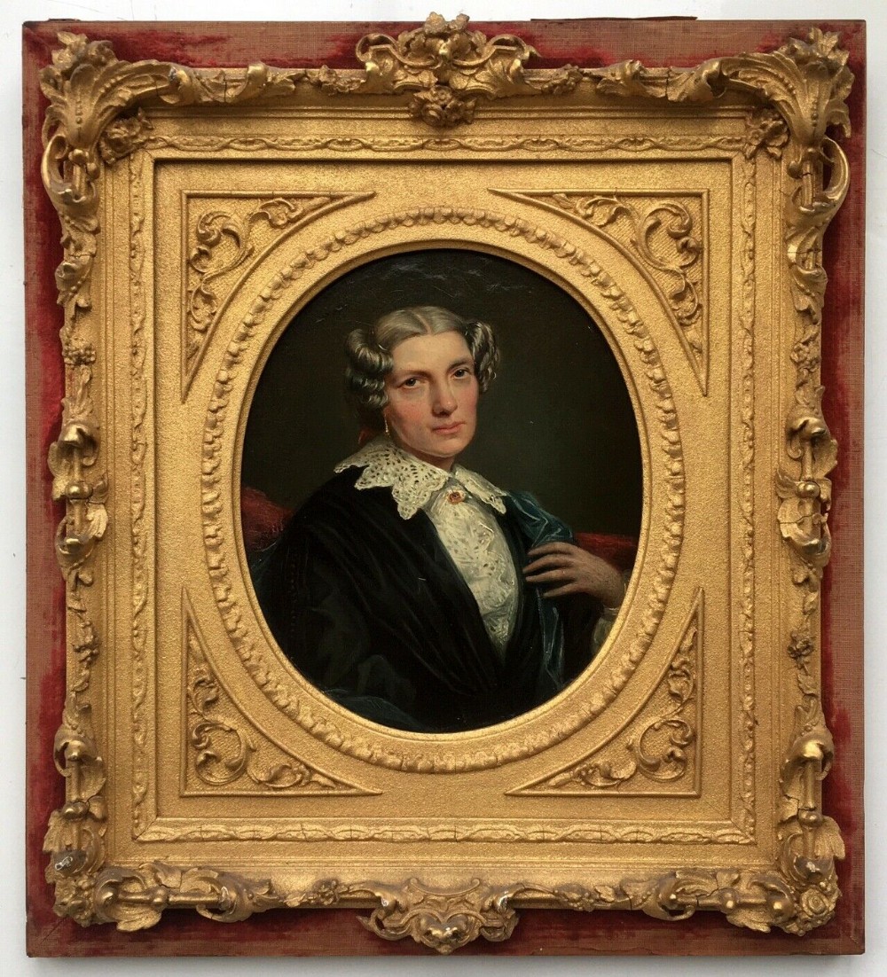 Benjamin Cam Norton English School Original Antique Oil Painting Victorian Lady