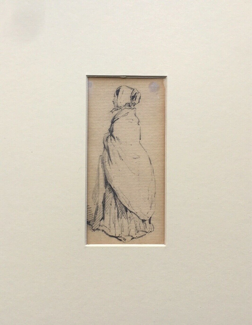 Ernest Henry Griset Original C19th Antique Pencil Drawing Sketch Victorian Lady