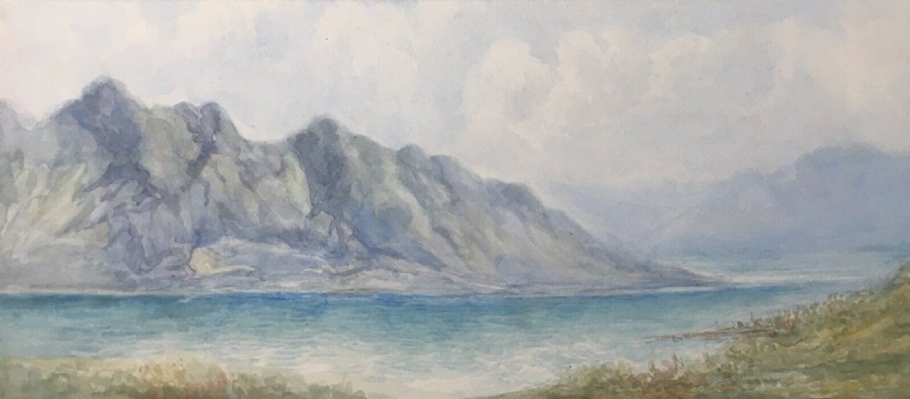 Aix le Bains, Lake Bourget France Original Antique Watercolour Painting 1