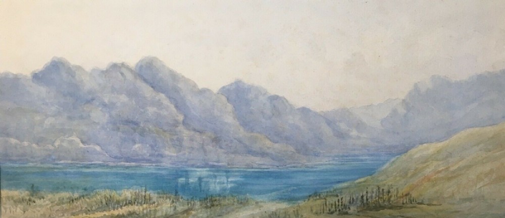 Aix le Bains Lake Bourget France Original Antique Watercolour Painting 2