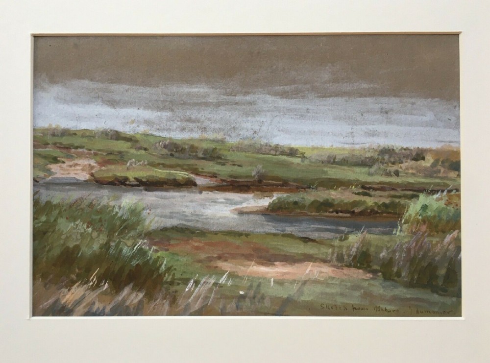 James Aumonier RI ROI Signed Original 19th Century English Antique Watercolour Painting Landscape