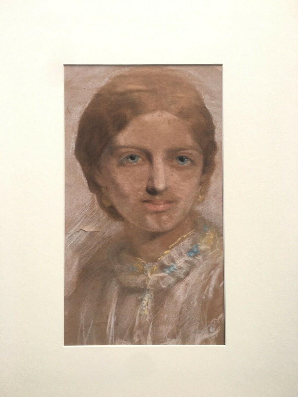 Follower of George Richmond, Portrait of a young lady, head and shoulders, chalk