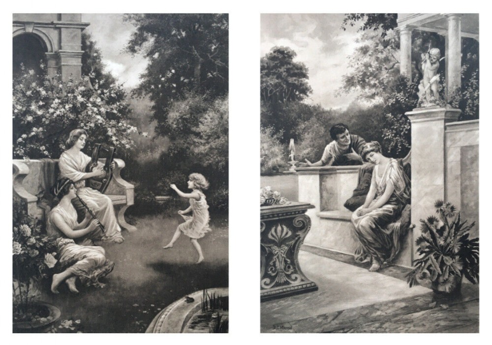 After D C Milton, 2 19th Century Antique Classical Print Engravings Published by F R London