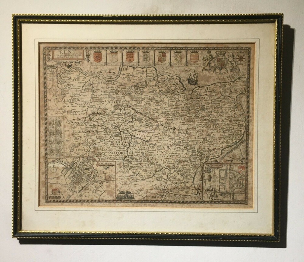 Antique Map of Kent, England 