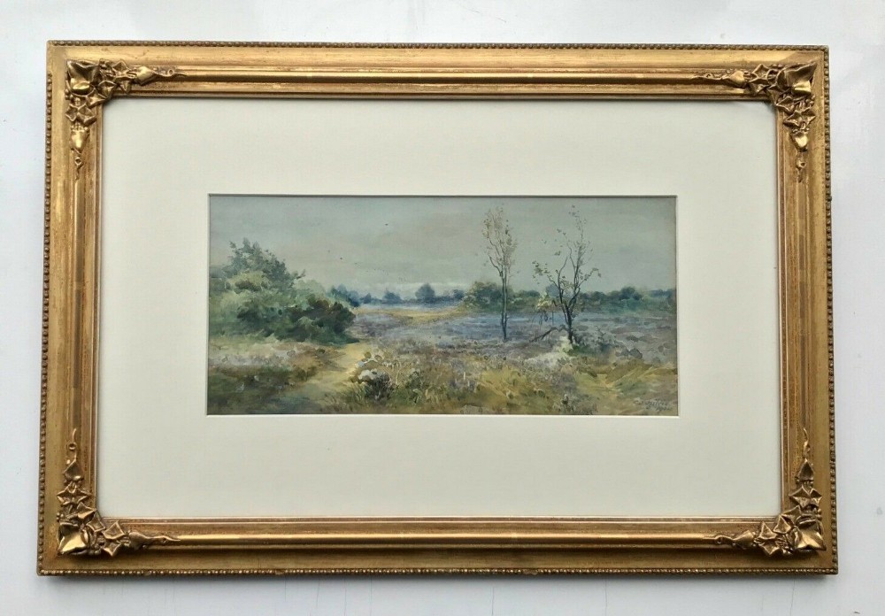 Frederick Dove Ogilvie Signed 1904 Original English Antique Watercolour Painting Harlow Moor Harrogate, North Yorkshire Landscape