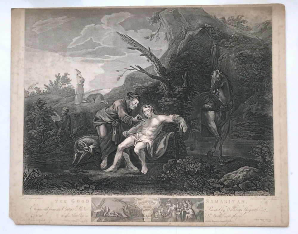 Ravenet & Delatre after Hogarth. Original 1772 Antique English Engraving, 