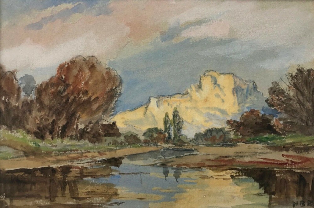 Manner of Hercules Brabazon Brabazon Original Antique Watercolour Landscape Painting signed HBB